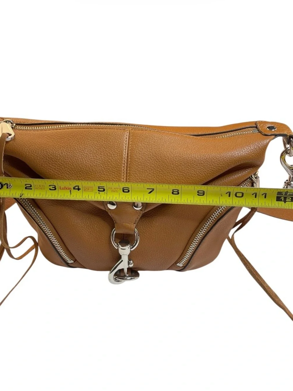 Rebecca Minkoff Small Julian Crossbody Bag Tan Silver Hardware Boho